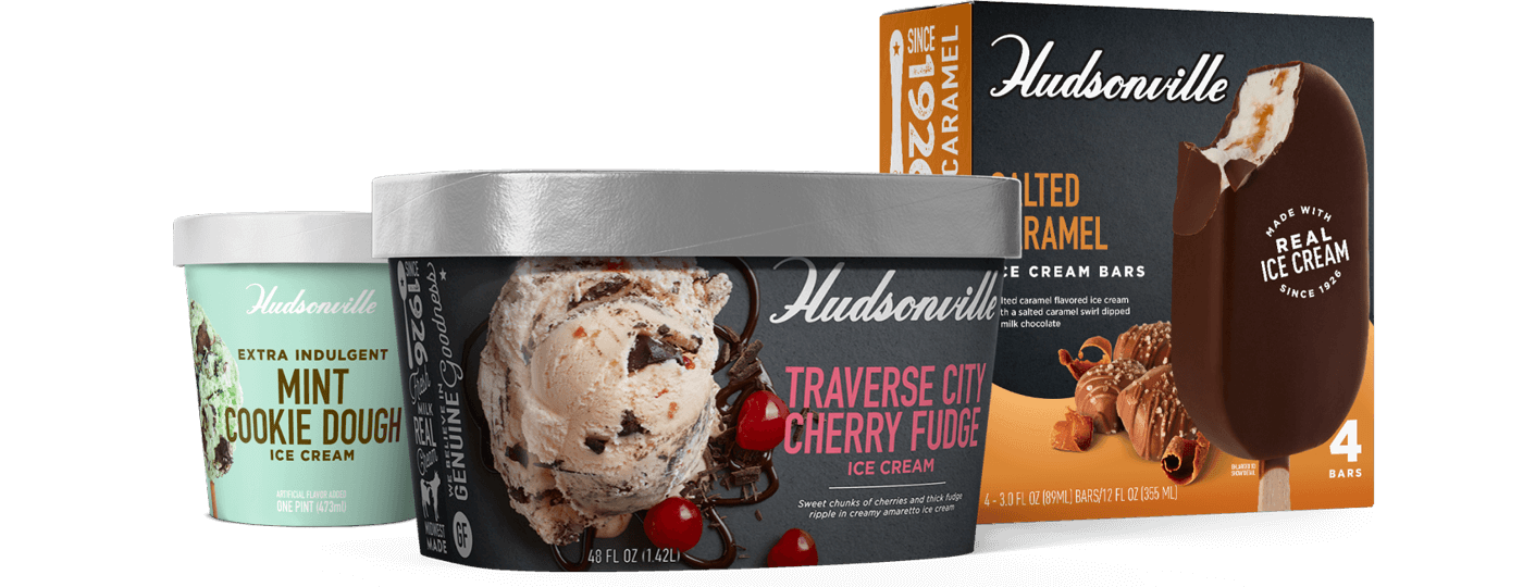 3 Flavors of Hudsonville Ice Cream